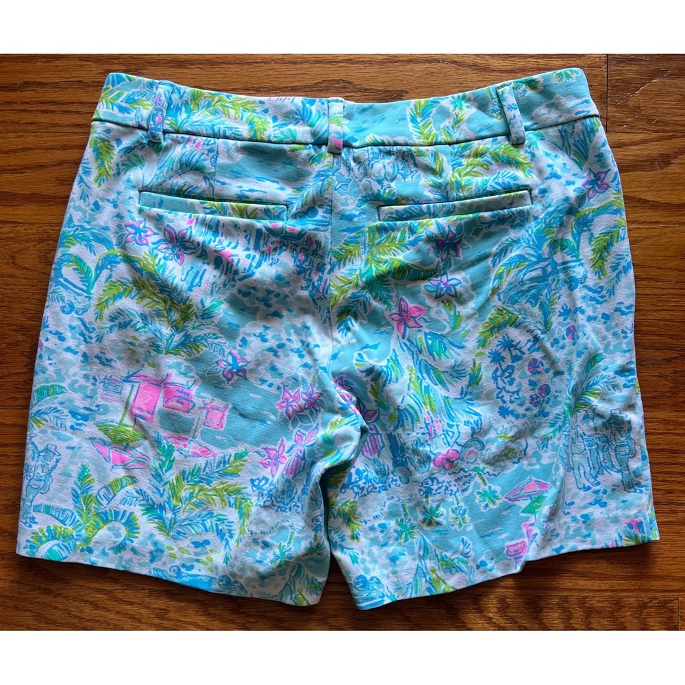 Lilly Pulitzer Jayne Knit Shorts What a Lovely‎ Place Print Size 8 - Picture 2 of 4